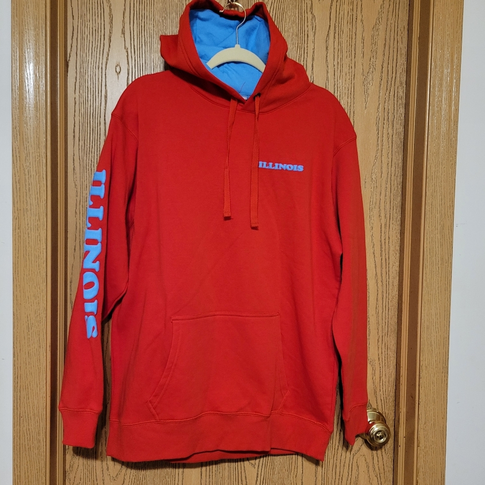 Illinois Orange  Hoodie with Blue Details Size L